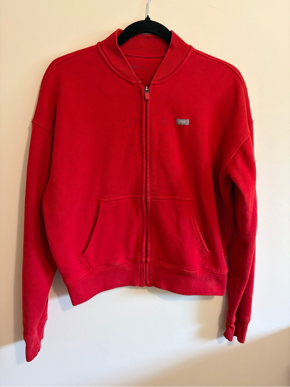 FIGS - size small On-Shift Bomber Scrub Jacket in red,